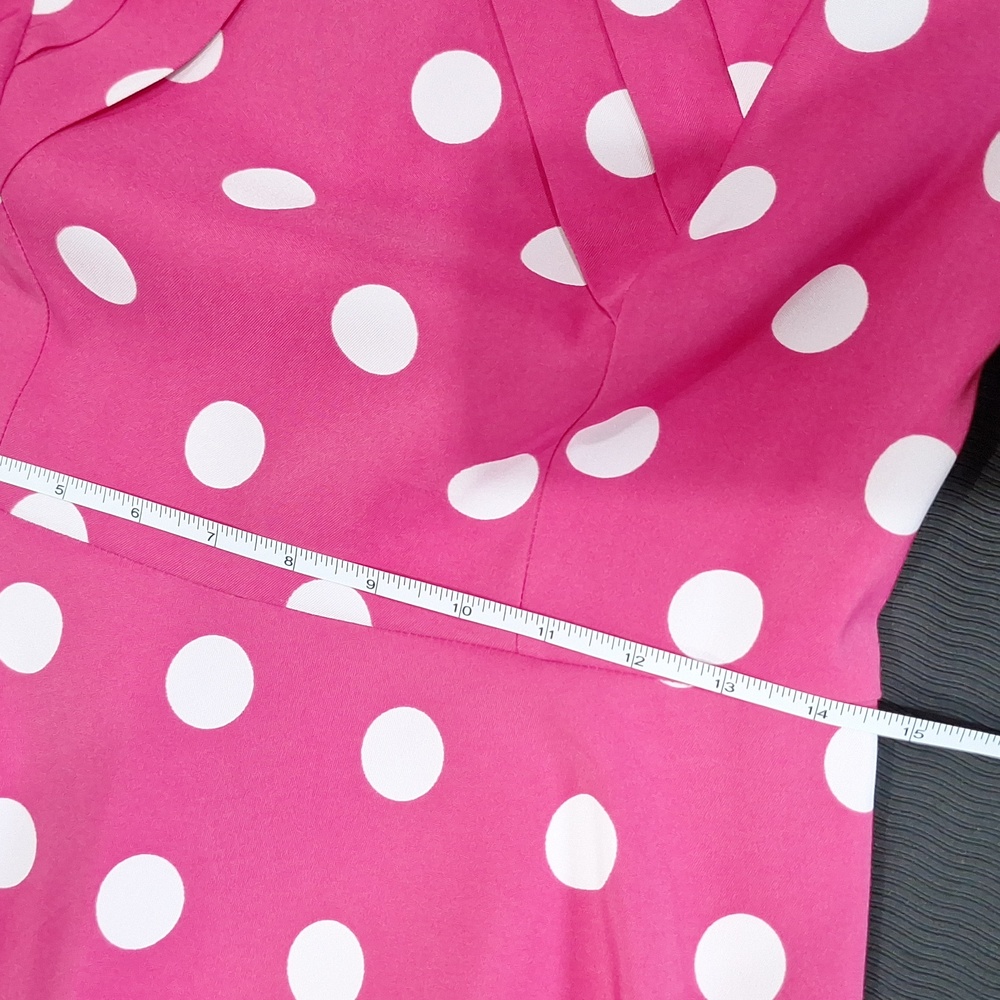 DB Pink and White Polka Dot Sleeveless Dress - Picture 9 of 10